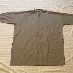 Eskandar Taupe Button-Down Shirt